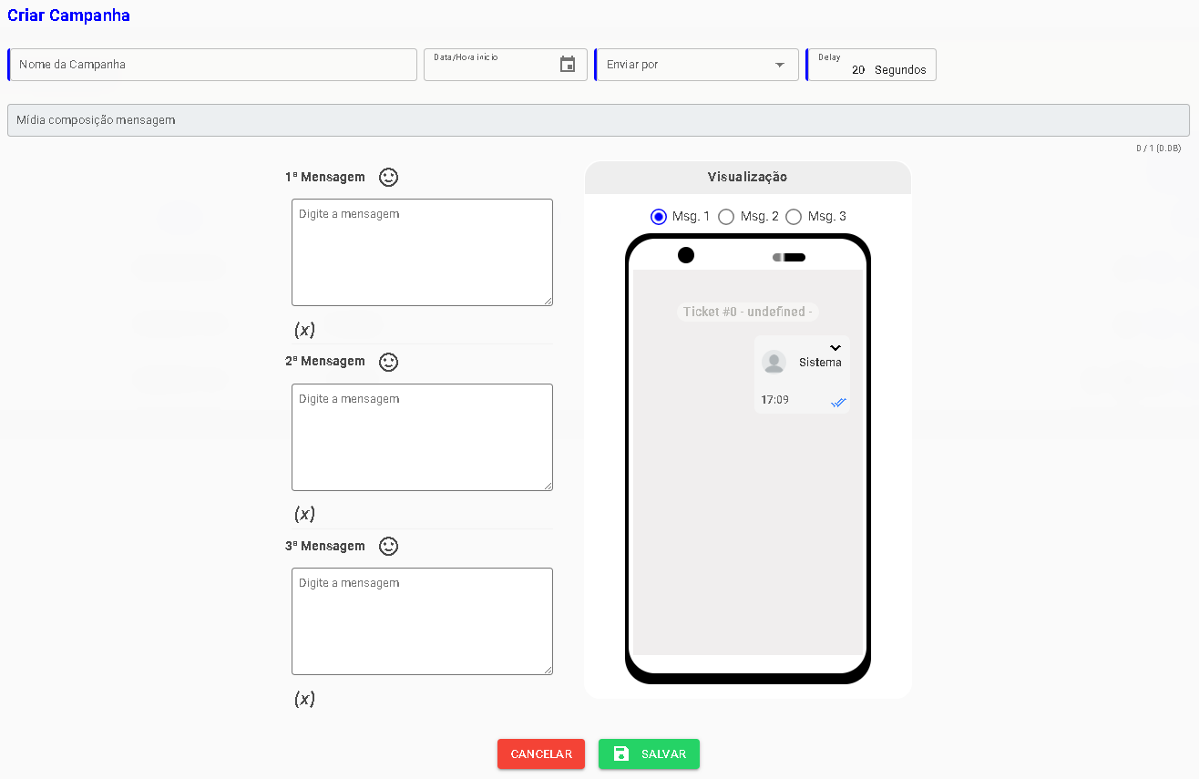 Demonstração do Agendamento de Mensagens